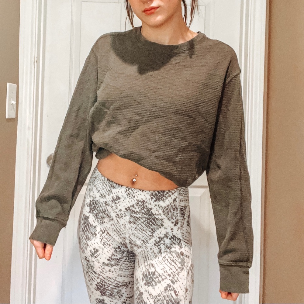 olive green crewneck